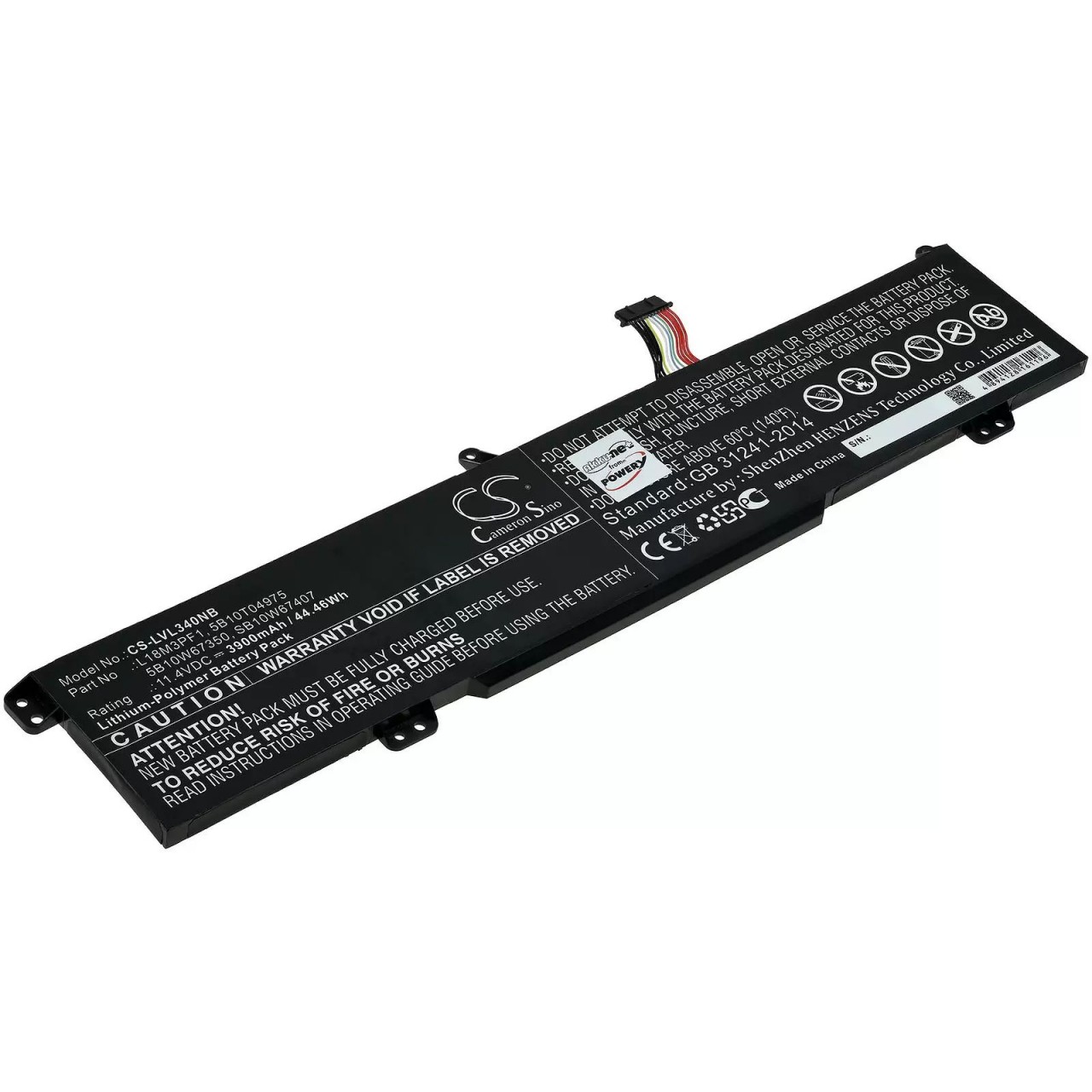 Akku passend für Laptop Lenovo IdeaPad L340-15irh, L340-17irh, Typ L18C3PF1 u.a. - 11,4V - 3900 mAh