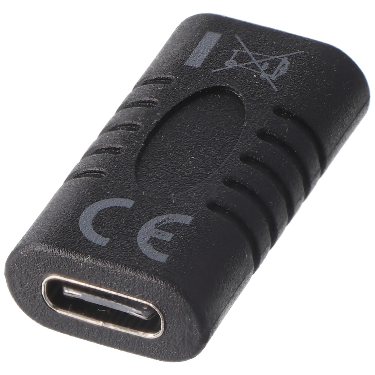Adapter USB-C™ auf USB-C™ zum einfachen Verbinden von zwei USB-C™-Kabeln, schwarz