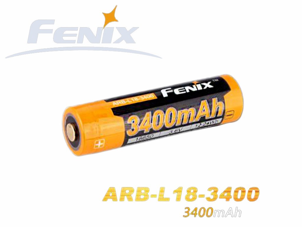 Fenix 18650 - 3400mAh, 3,6V - 3,7V ARB-L18-3400 (Pluspol erhöht)