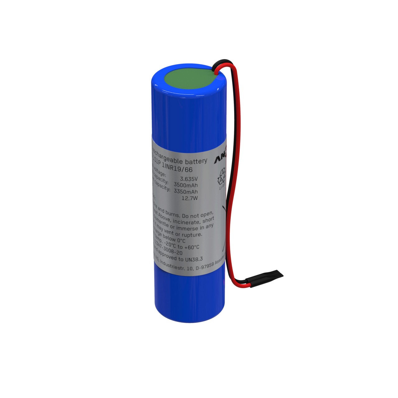 Ansmann, Lithium-Ionen Akkupack 3,63 Volt / 3500 mAh / 1S1P, ideal für mobile Anwendungen