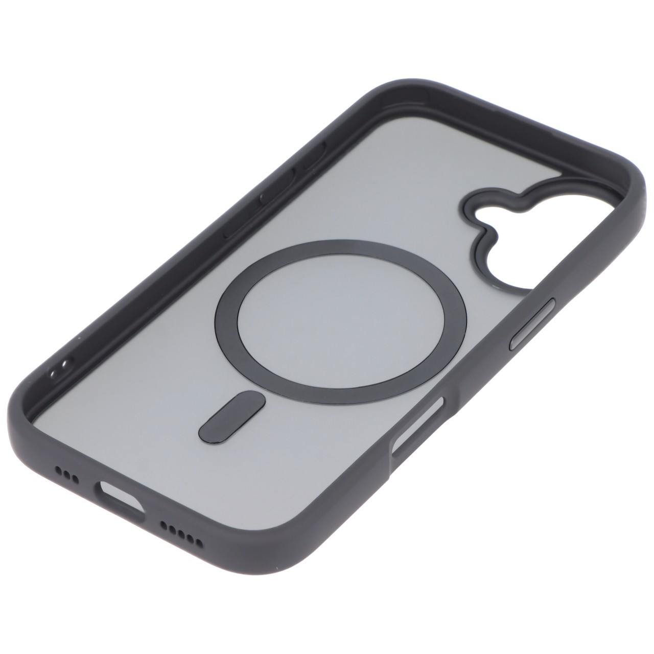 Hülle passend für Apple iPhone 16 - schwarz transparent MagSafe Wireless Charging