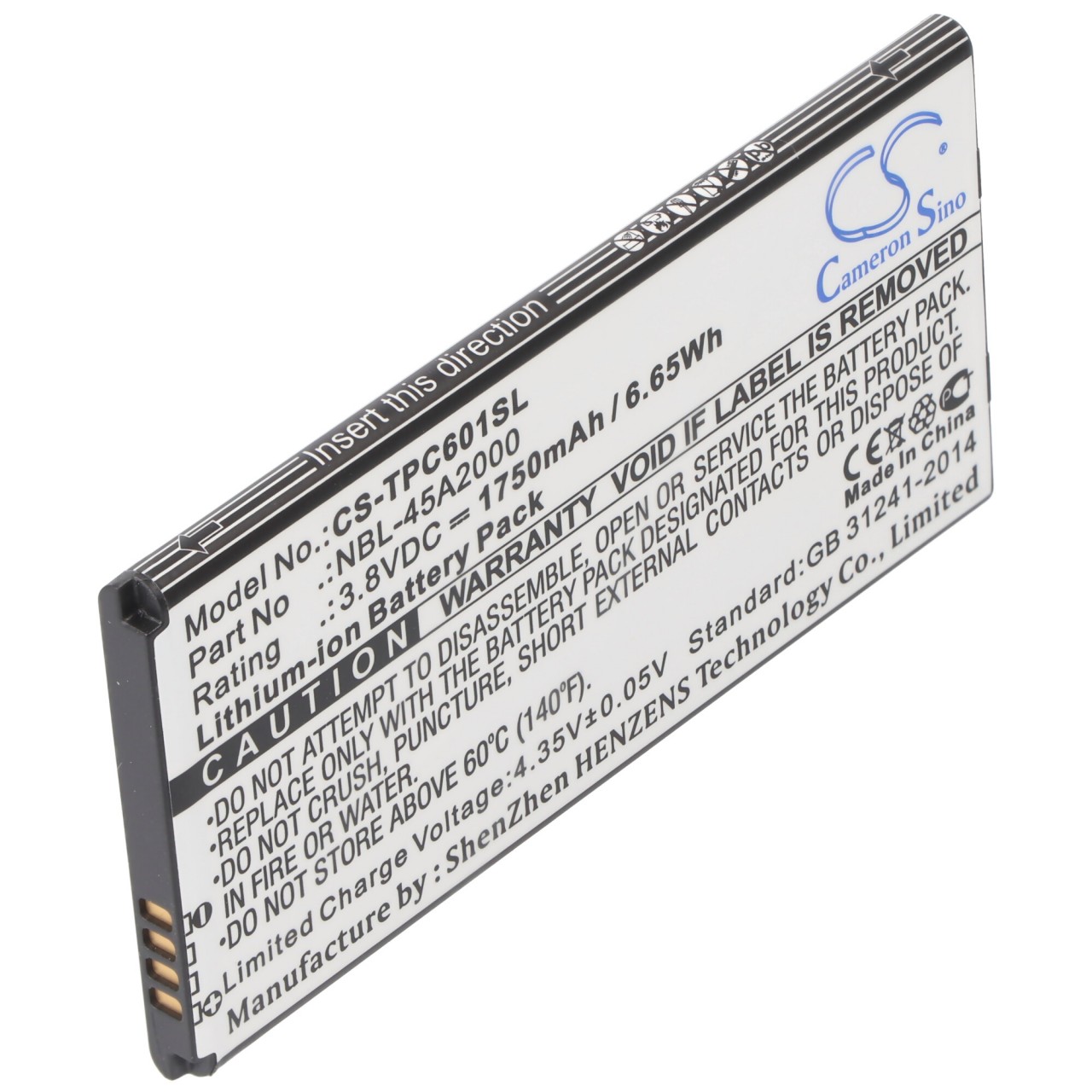 Akku passend für TP-Link Neffos C5L Handy, Smartphone, Telefon wie NBL-45A2000 1750mAh 3.8V