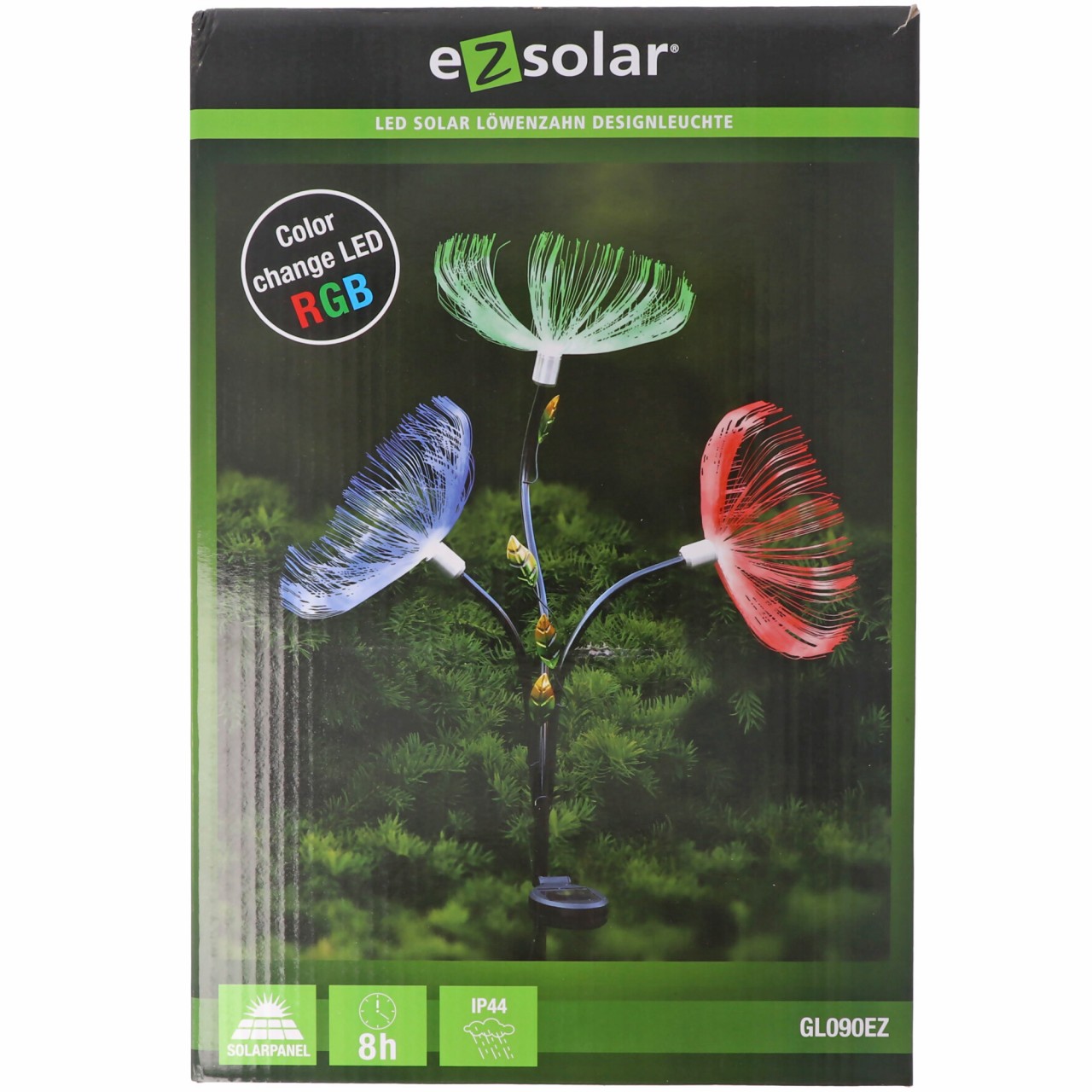 LED-Gartenlicht Pusteblume mit 3 RGB LED Farbwechsel, inklusive Solarpanel und Akku