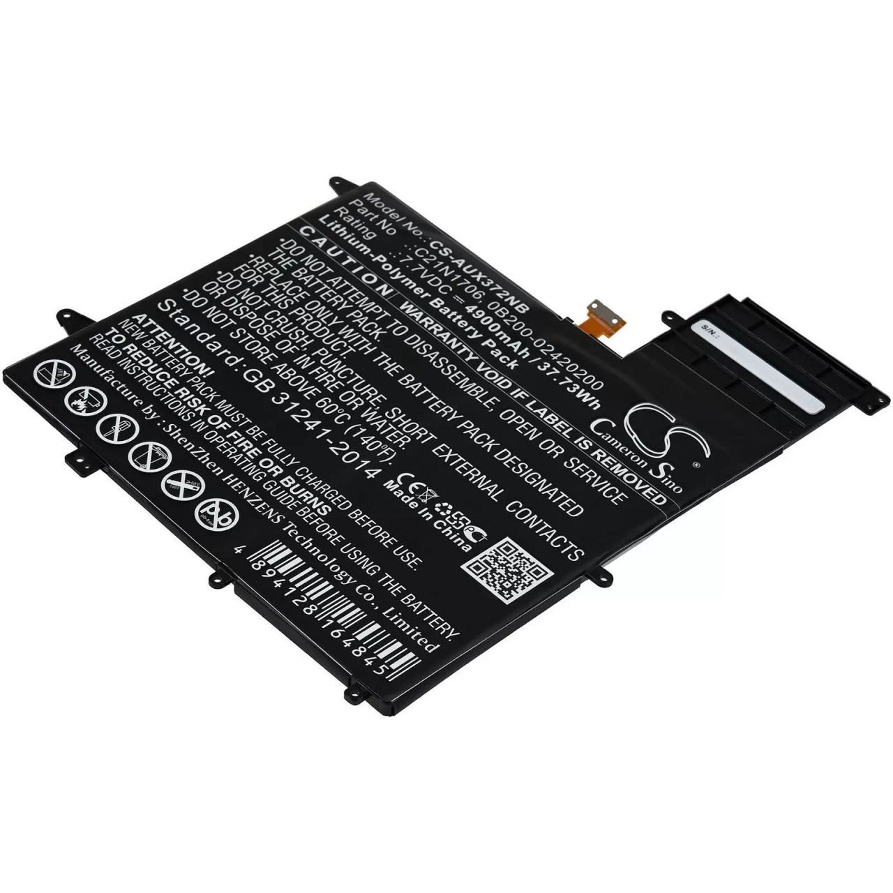 Akku passend für Laptop Asus Zenbook Flip S UX370, UX370UA, Typ C21N1706 - 7,7V - 4900 mAh