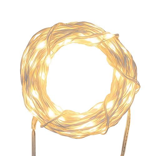 MHB LED-Lichterkette 'Professional' 500 flg. bernsteinfarben, weißer Metalldraht 55124