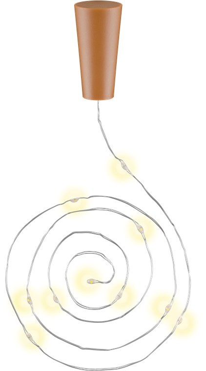 Goobay 3 x 10er LED-Flaschen-Lichterkette, inkl. Timer - Stimmungsvolle Leuchtdekoration für Glasflaschen