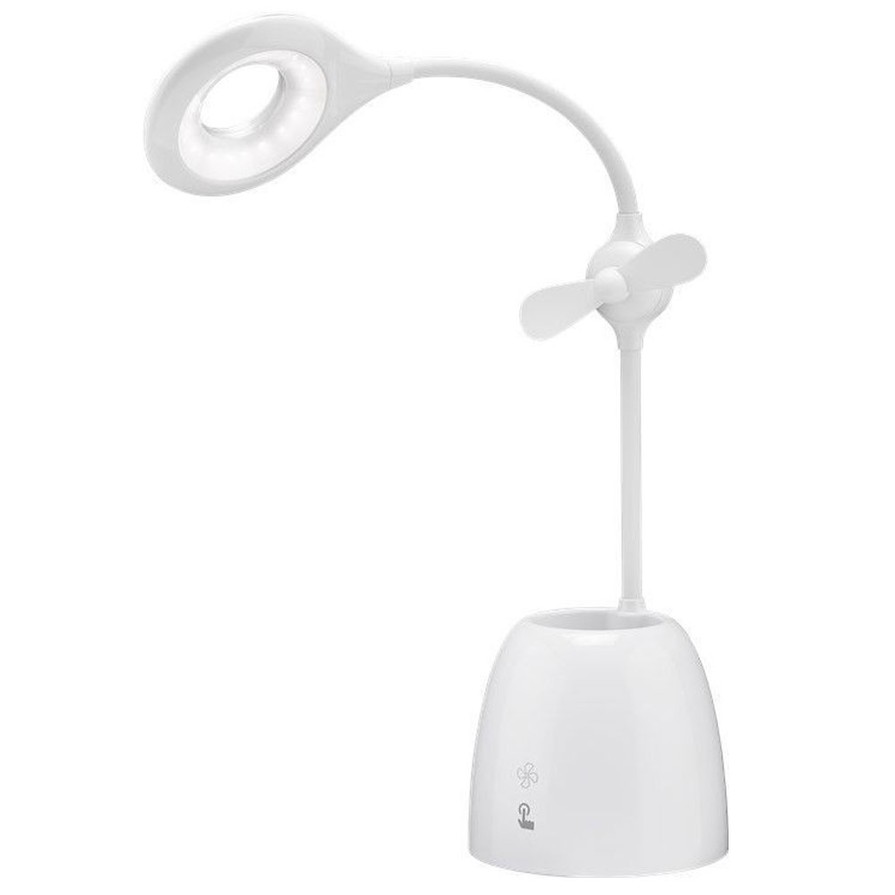 LED Schreibtischleuchte mit Mini-Ventilator und Stiftebox