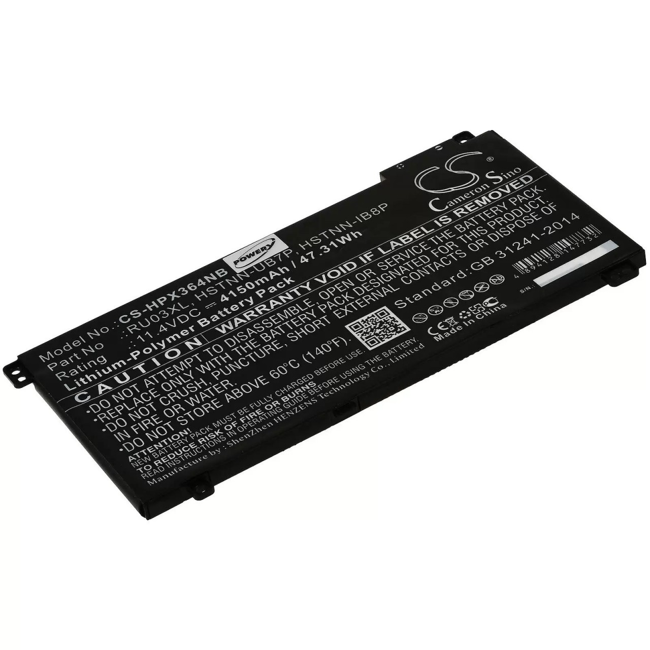 Akku passend für Laptop HP ProBook x360 440 G1 / Typ HSTNN-LB8K / RU03XL u.a. - 11,4V - 4150 mAh