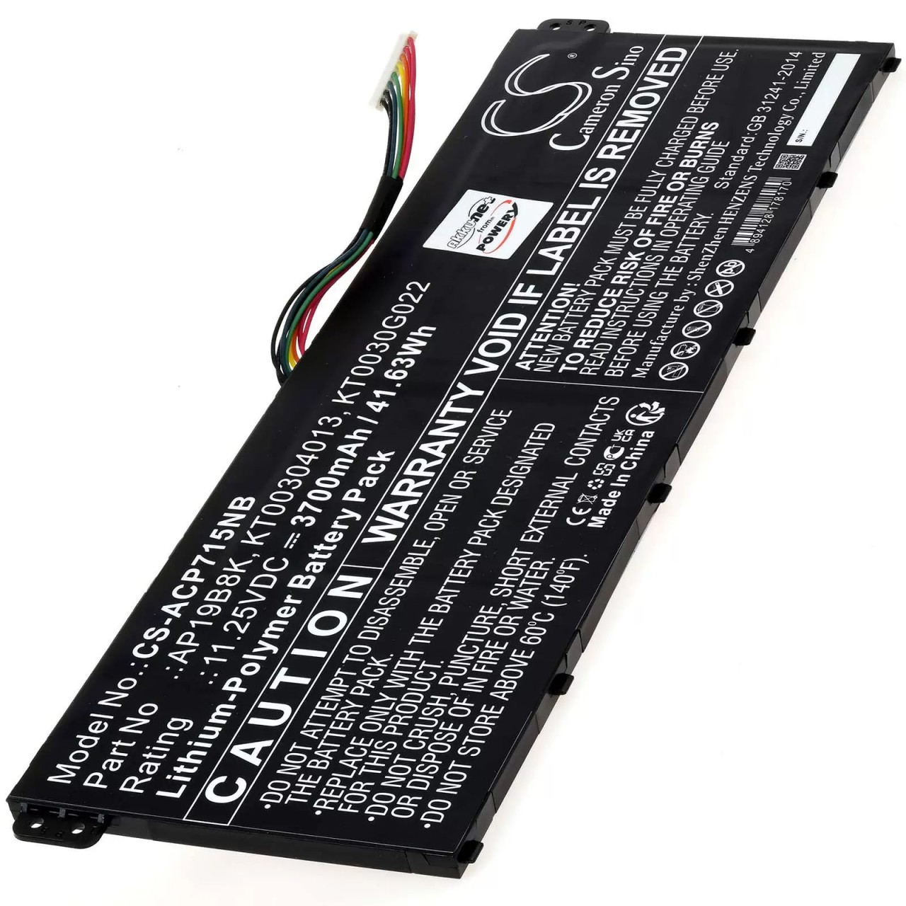 Akku passend für Laptop Acer Aspire 5 A514-54-527V, Typ AP19B8K, Typ AP18C4K - 11,25V - 3700 mAh