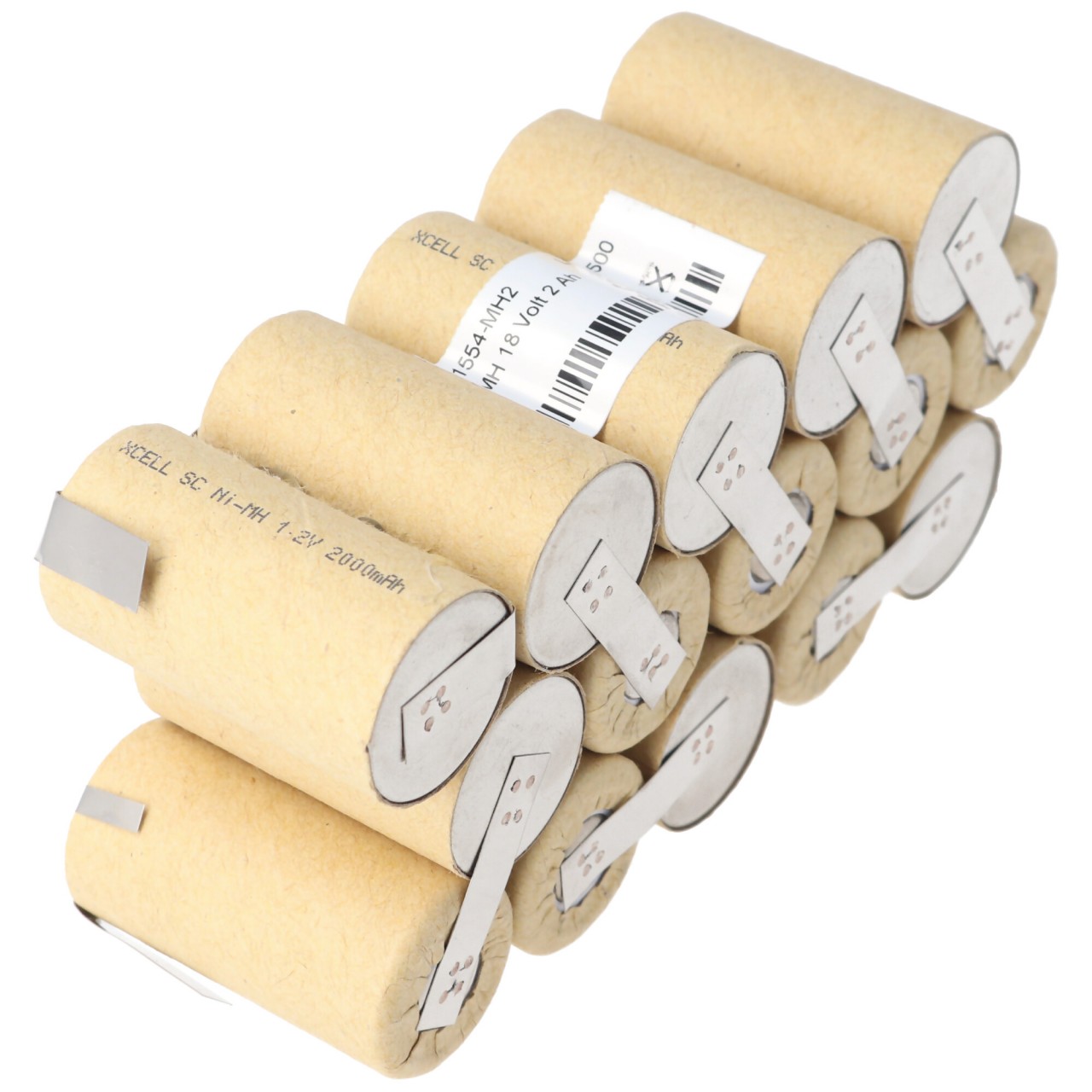 18 Volt Werkzeug-Akku 2000mAh NiMH ohne Gehäuse zum Selbsteinbau