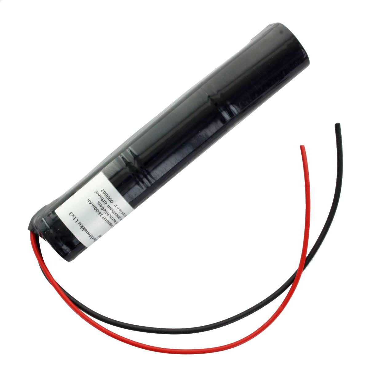 Notleuchtenakku NiCd 3,6V 1800mAh L1x3 Sub-C mit 200mm Kabel einseitig