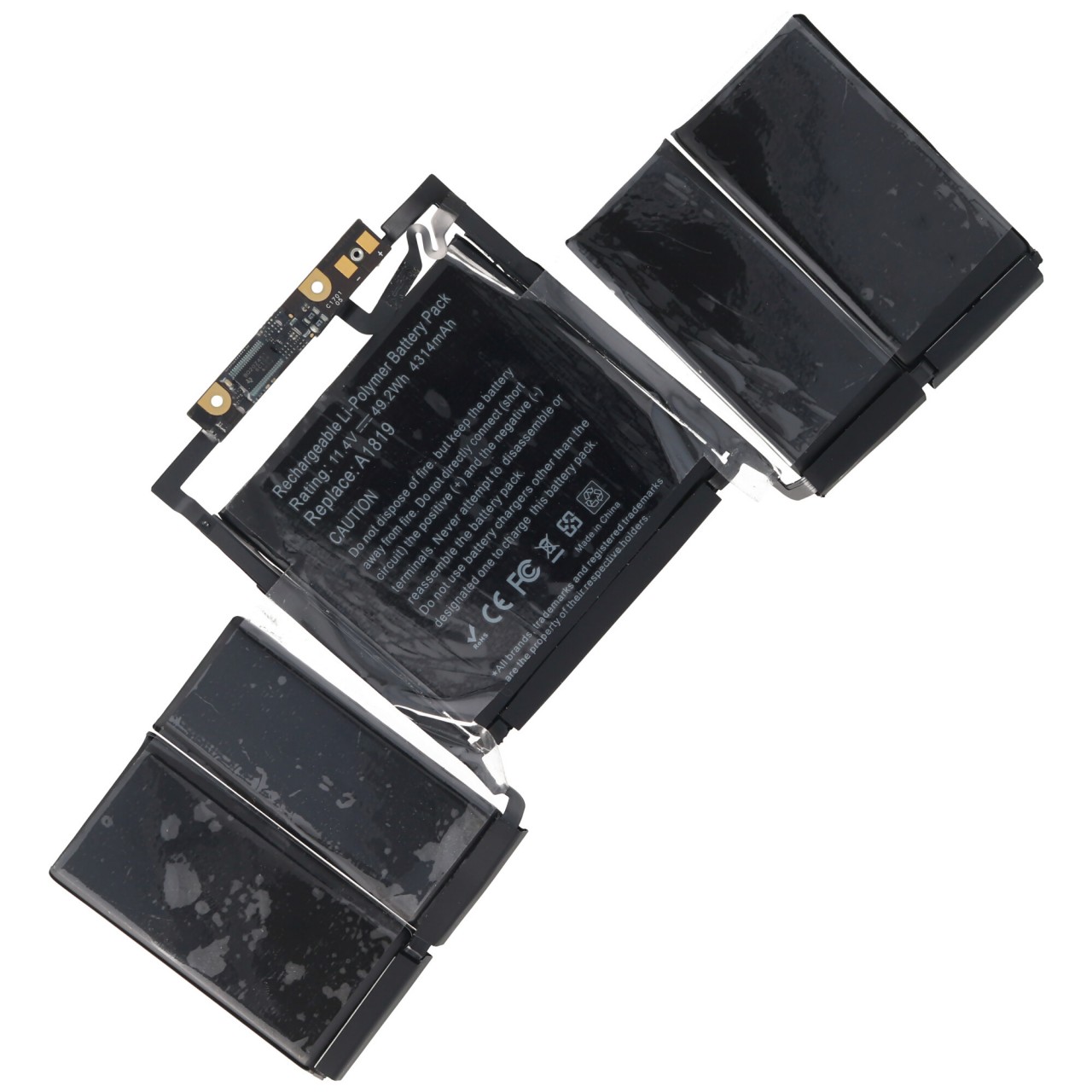 Akku passend für Apple Macbook Pro 13' A1706 Retina 2016 Akku A1819, ca. 226x105x5mm