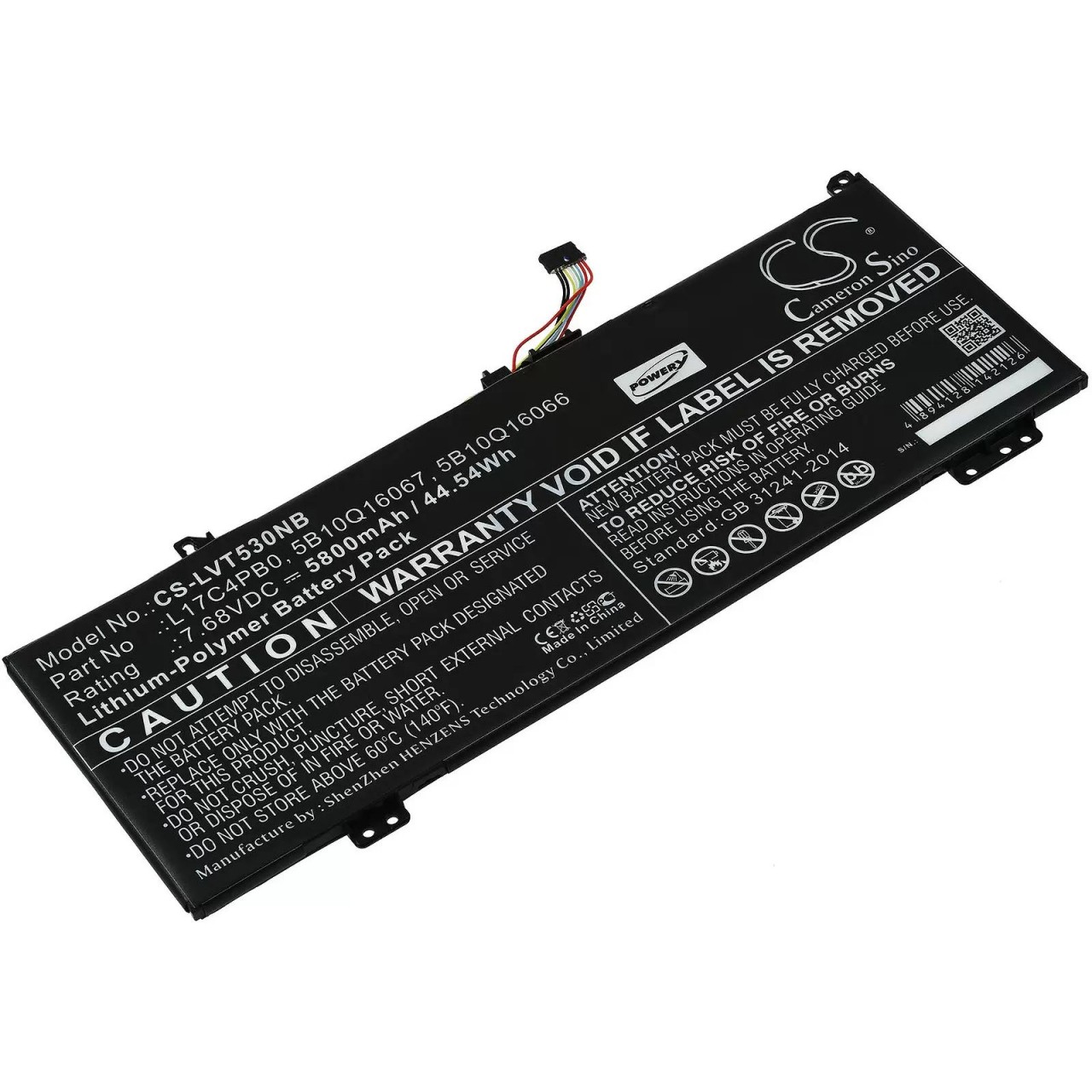 Akku passend für Laptop Lenovo Air 14 / Flex 6-14IKB / IdeaPad 530S-15IKB / Typ L17C4PB0 - 7,67V - 5800 mAh