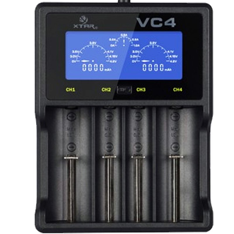 Li-Ion Schnellladegerät mit Einzelkanalsteuerung inkl. 4 Stück CR123A Li-Ion Akku 850mAh und 1x AccuCell AccuSafe