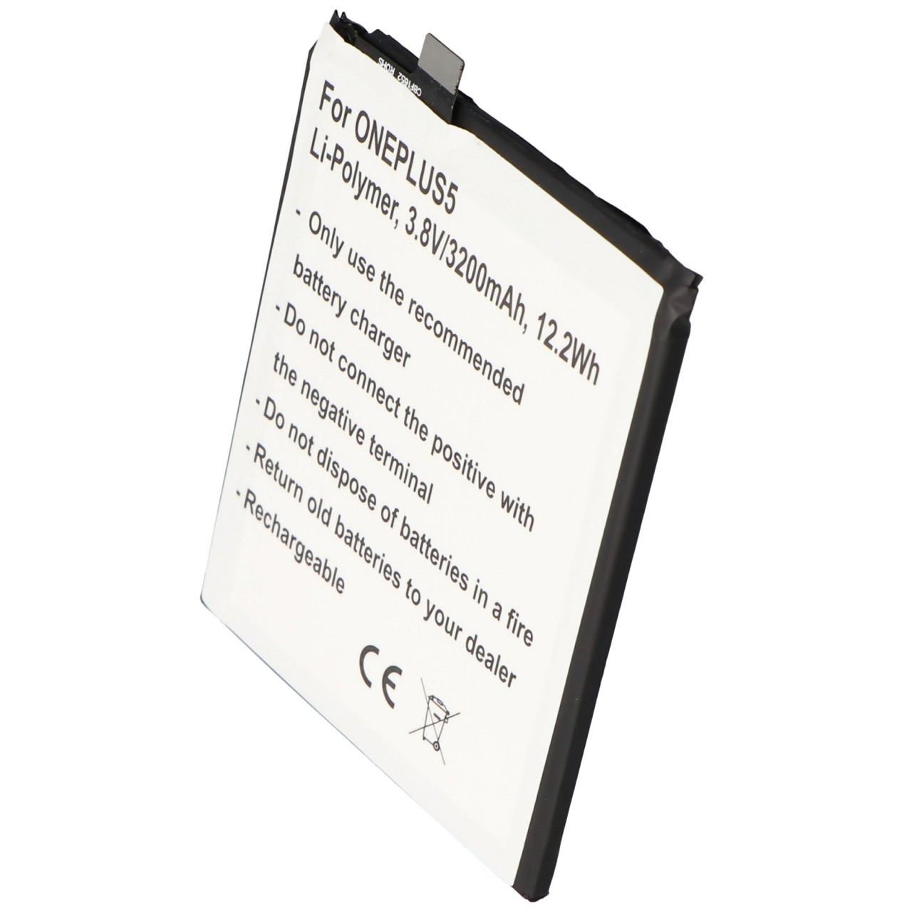 Akku passend für ONEPLUS 5 BLP637 Akku-Li-Polymer 3,8V, 3200mAh 12,2Wh, built-in ohne Werkzeug