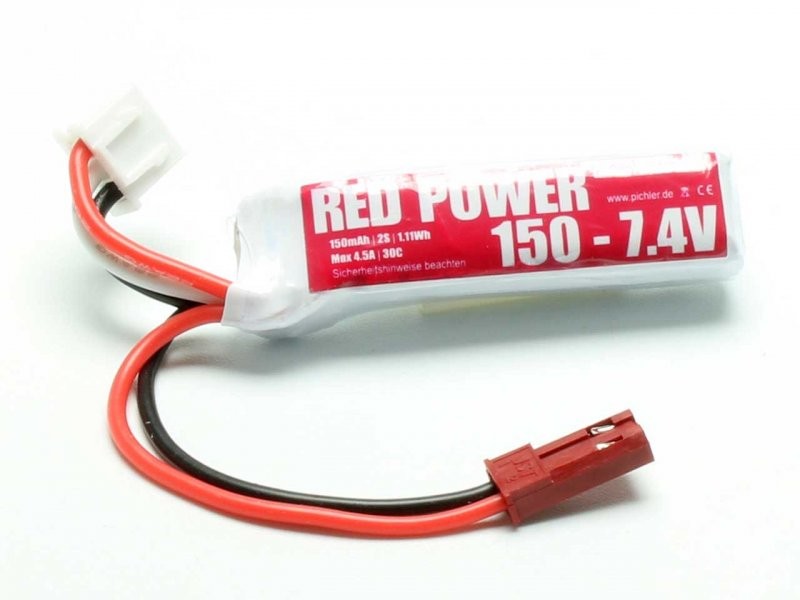 Pichler RED POWER XT LiPo Akku 150 mAh – 7,4 V 2S1P mit JST Stecker