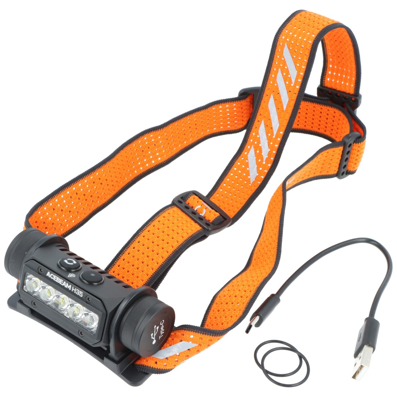 AceBeam H35 LED-Stirnlampe max. 2600 Lumen, mit Akku, mit Rotlicht