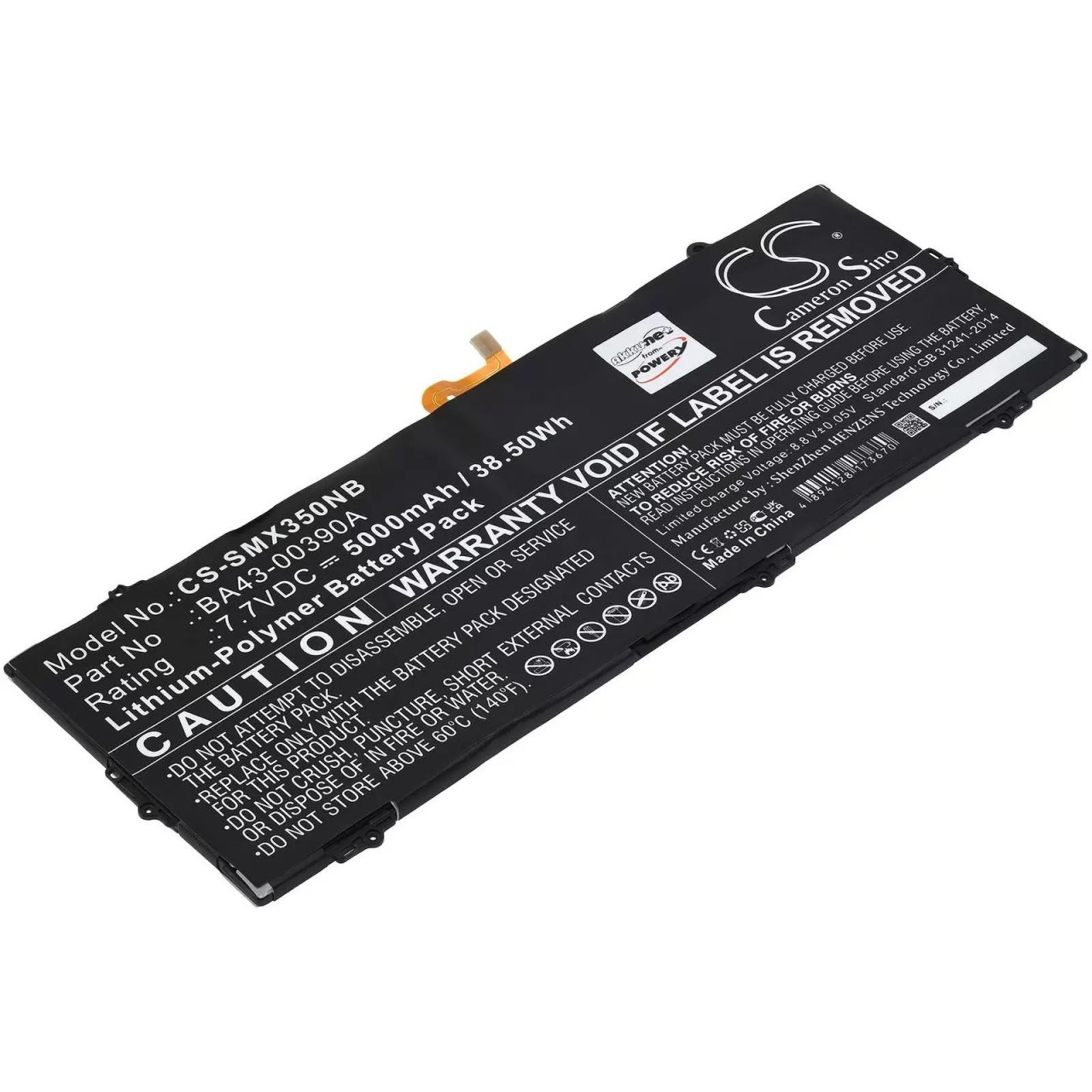 Akku passend für Laptop Samsung Chromebook 15.6, XE350XBA-K01US, Typ BA43-00390A - 7,7V - 5000 mAh