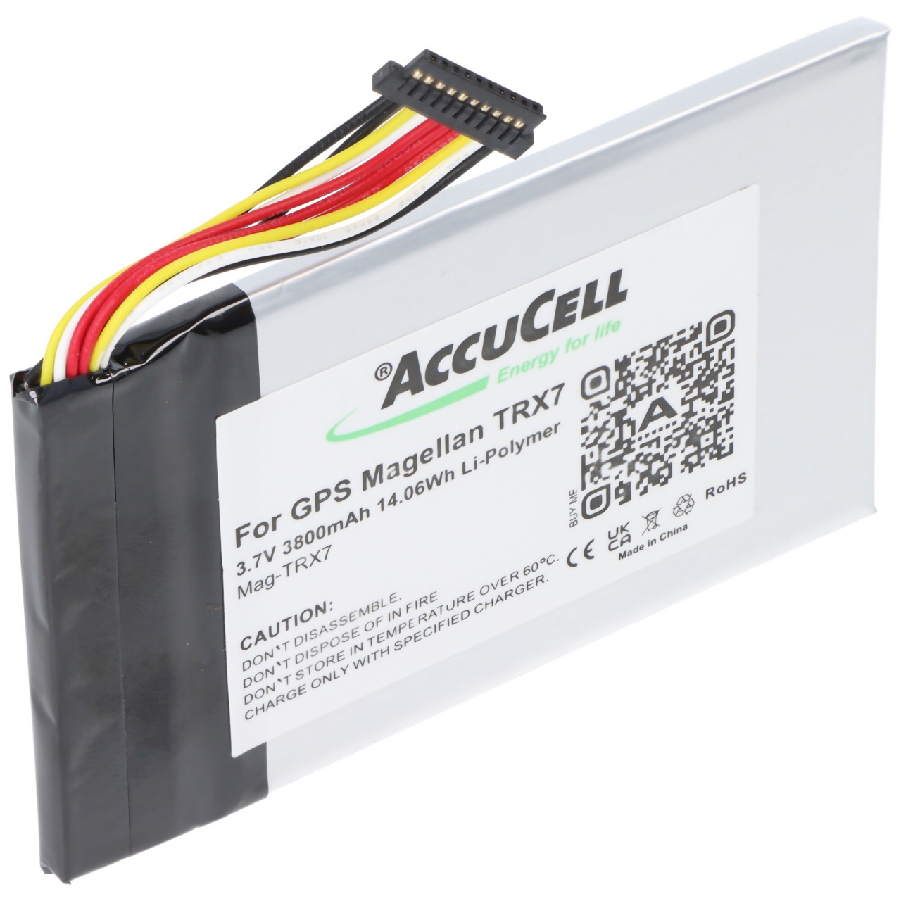 AKKU 3.7V 3.800mAh 14.06Wh Li-Polymer N496 für GPS Magellan TRX7, 93 x 58,6 x 4,9mm