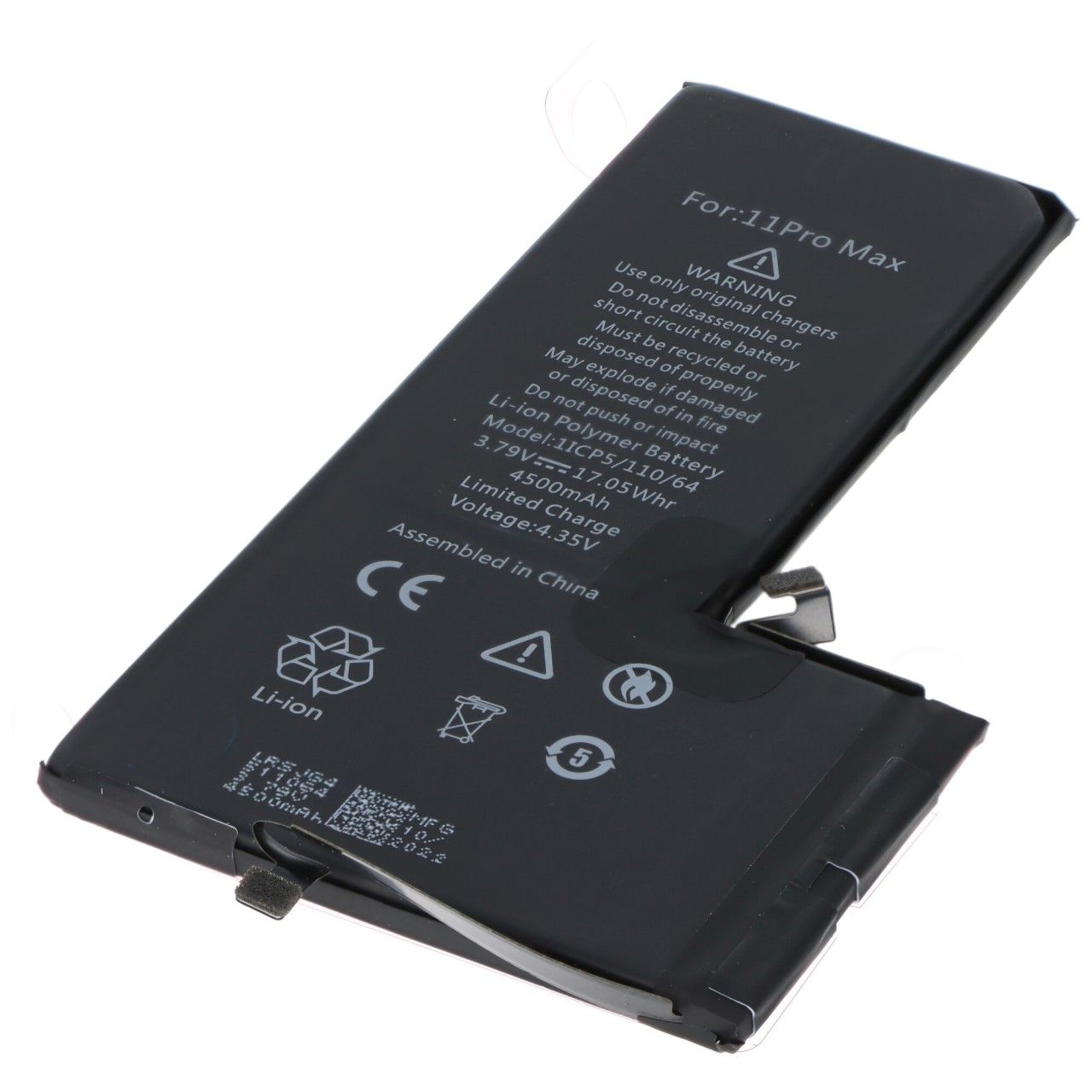 Akku passend für Apple iPhone 11 Pro Max, Li-Polymer, 3,79V, 4500mAh, 17,0Wh, high capacity, built-in, ohne Werkzeug