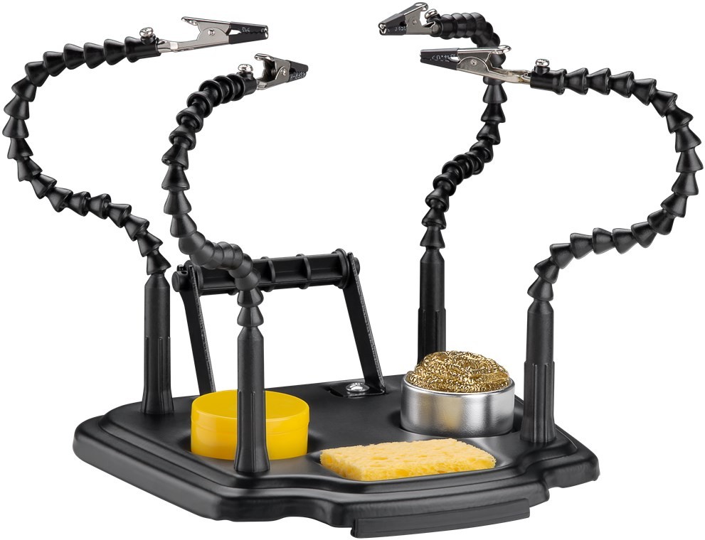 Löthilfe mit 4 flexiblen Armen, ideal für filigrane Löt- und Bastelarbeiten, inklusive Zubehör