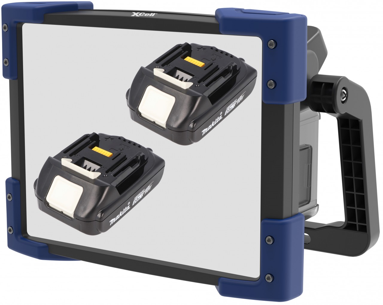 Worklight Multi Arbeitsleuchte 45W, max. 5000 Lumen, inklusive 2x Makita BL1820B 18V 2Ah Li-Ion Akku und Ladegerät