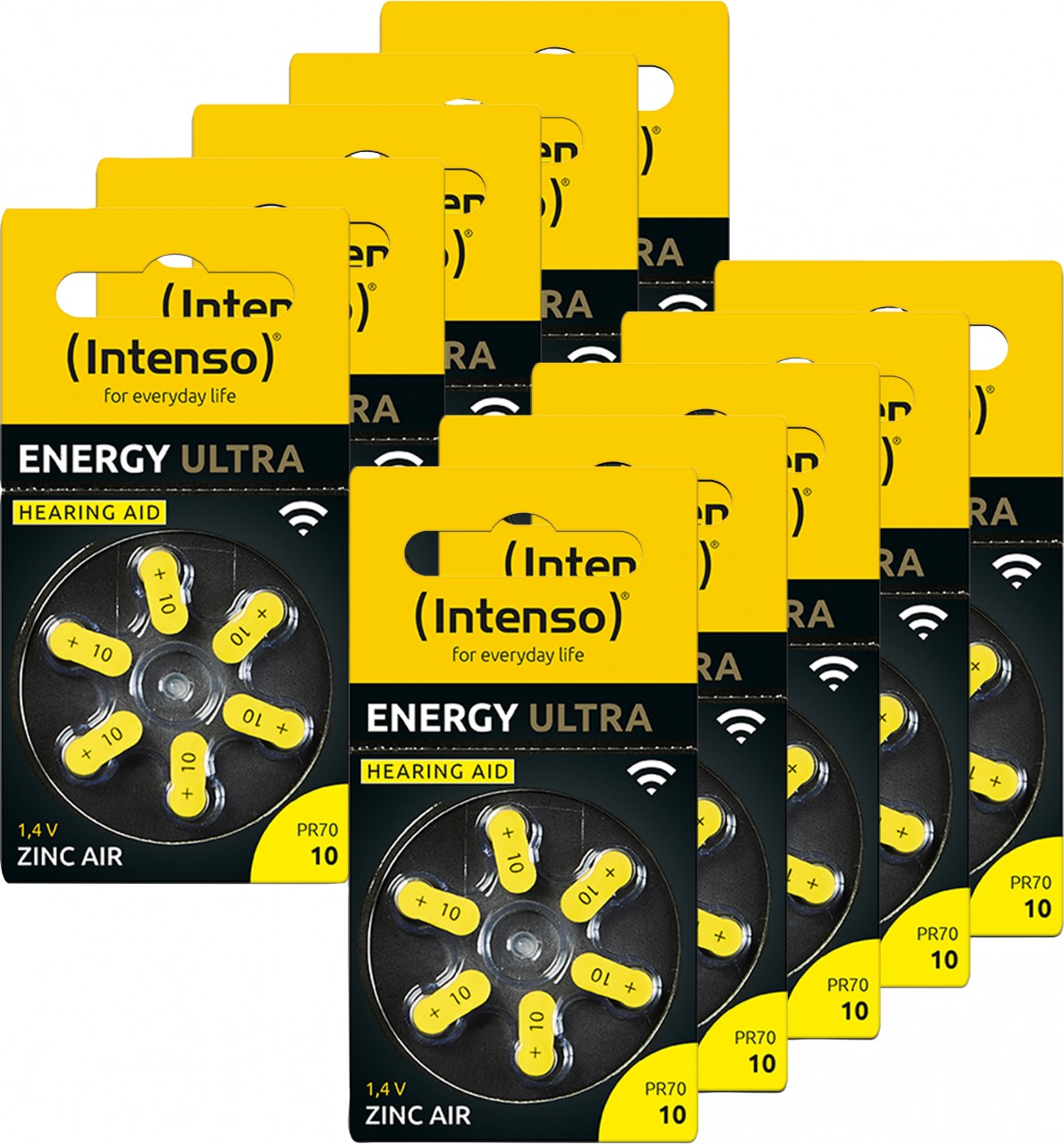 Intenso Hörgeräte-Batterie „Energy Ultra“ – A10 / PR70, 1,45 Volt (60er Pack)