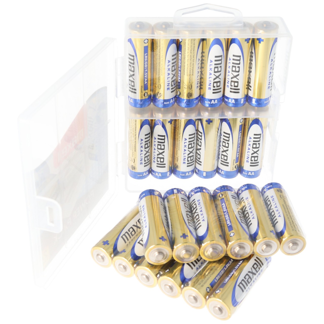 Maxell LR6 AA 24er Sparpack Mignon Batterien inklusive Aufbewahrungsbox LR06 Batteriesparpack