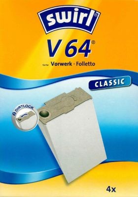 Swirl Staubsaugerbeutel V64 Classic aus Spezialpapier für Vorwerk und Folletto Staubsauger