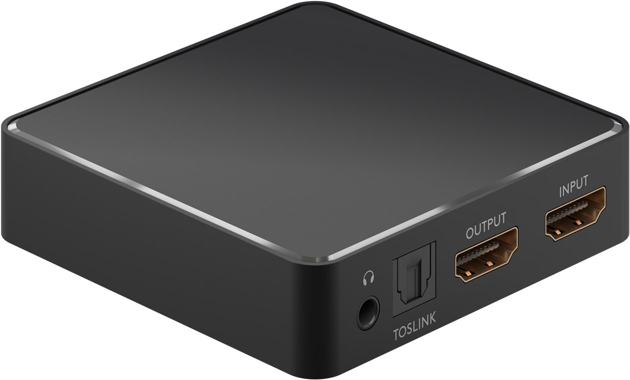 Goobay HDMI™-Audio-Extractor 4K @ 30 Hz - extrahiert die Audiosignale eines HDMI™-Quellgeräts und überträgt sie auf ein Endgerät