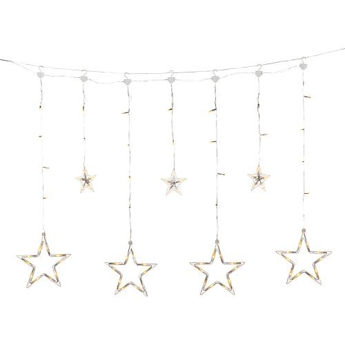 LED Solar Sternen Lichtervorhang 77 bernstein. LED außen 4036-803SP