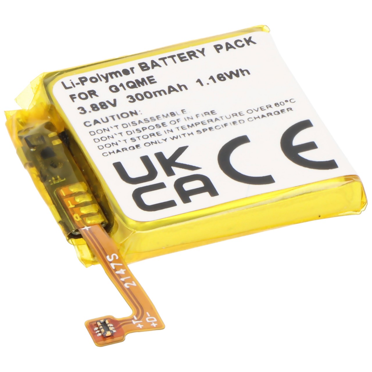 Akku passend für Google Pixel Watch 3, Li-Polymer, 3,88V, 300mAh, 1,16Wh,  ohne Werkzeug