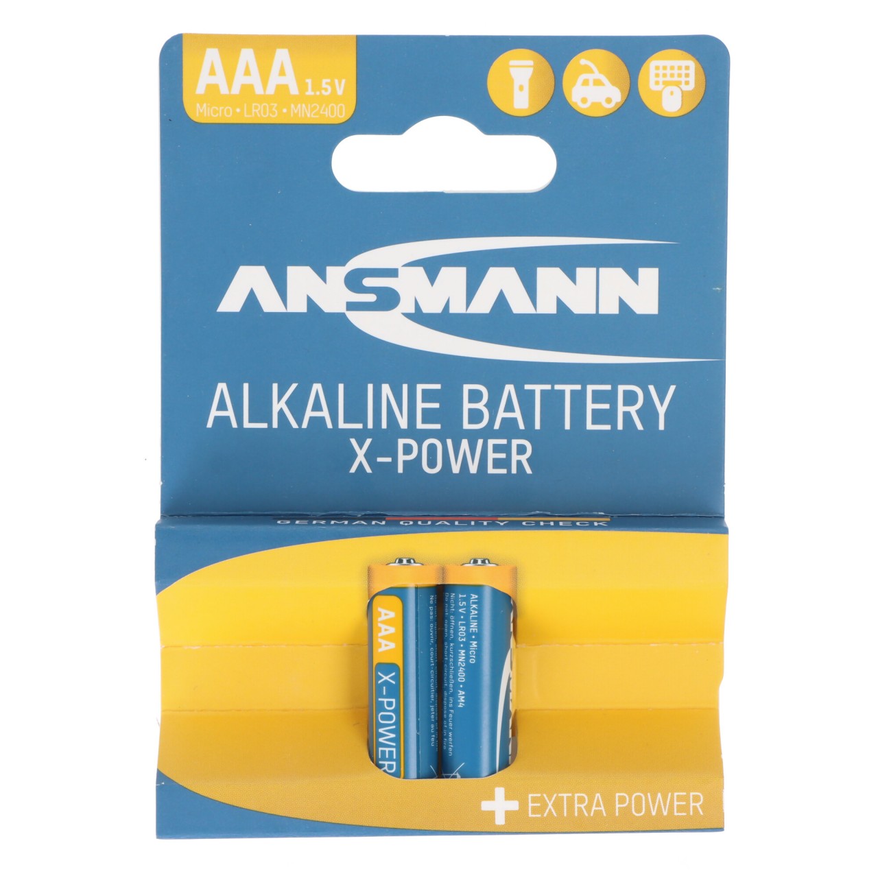 Ansmann X-Power Alkaline Batterie Micro AAA, LR3, 2er Papierblister