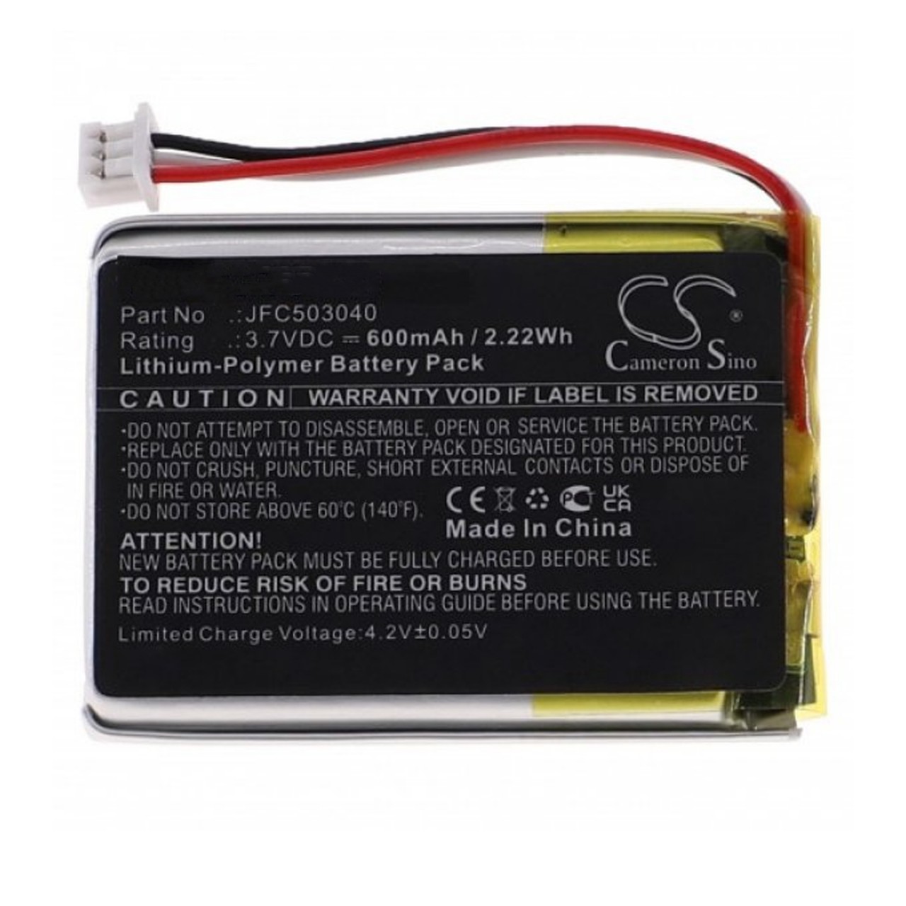 Akku passend für Viper 3706V, Clifford 7541X mit Kabel und Stecker, 3,7V 600mAh
