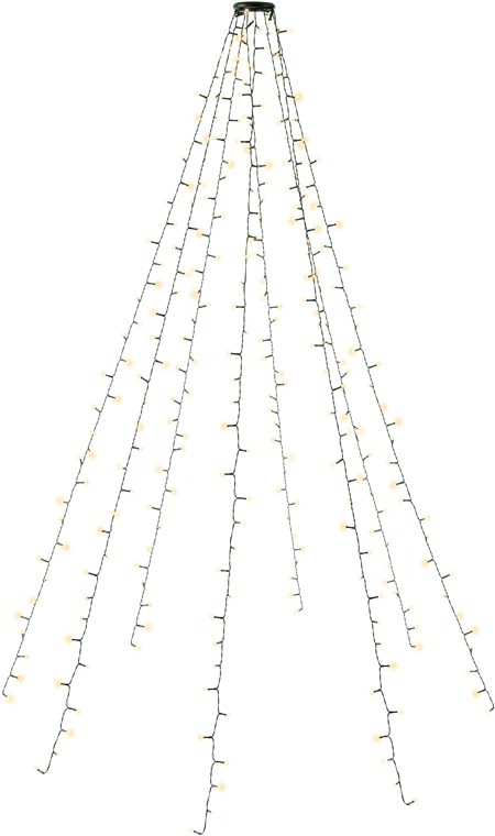 Goobay 280 LED-Baummantel mit Ring - mit Timer- und Memory-Funktion, 8 Leuchtmodi, 24-V-Außentrafo, warmweiß (3000 K), für den Innen- und Außenbereich (IP44)