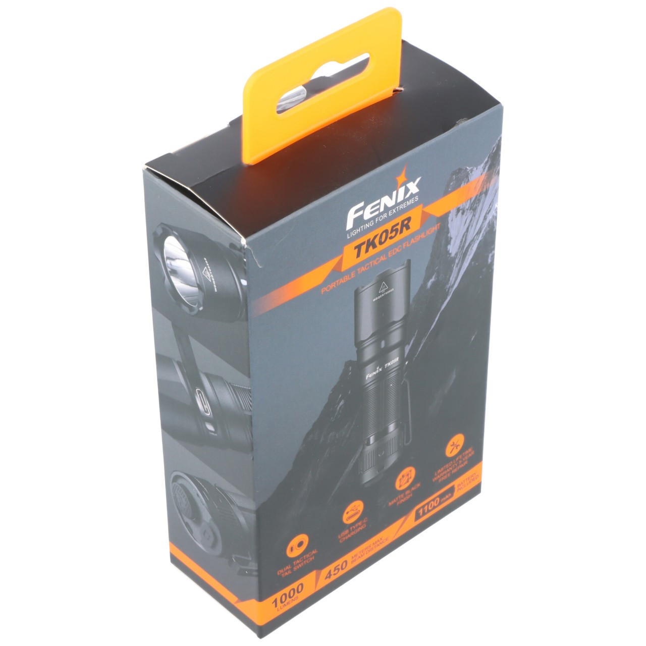 Fenix TK05R taktische LED-Taschenlampe, Pocket Size, doppelter Endschalter, extrem hohe Lichtstärke, inkl. Fenix ARB-L18-1100 Akku