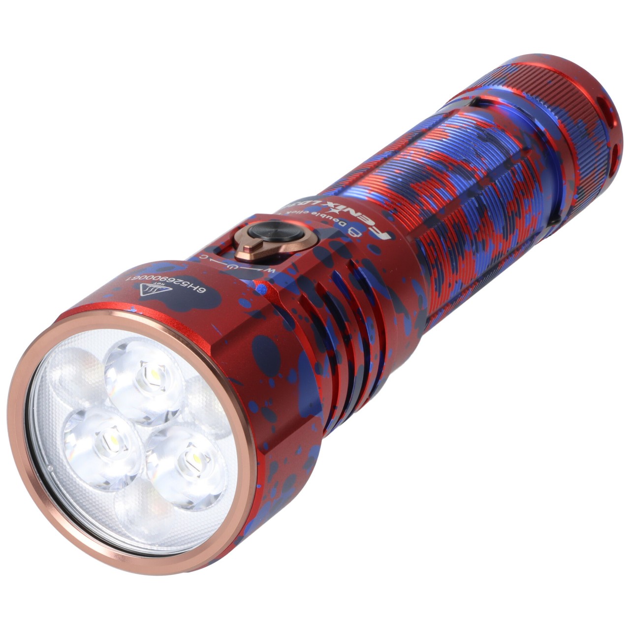 Fenix LD36R LED Taschenlampe mit weiß, rot, orange, pink,blau, lila und grünem Licht Flame Camo
