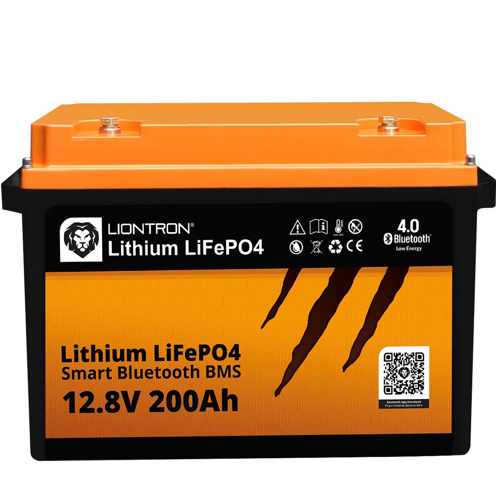 LIONTRON LiFePO4 Akku Smart BMS 12,8V, 200Ah - Vollwertiger Ersatz für 12 Volt Blei-Akkus
