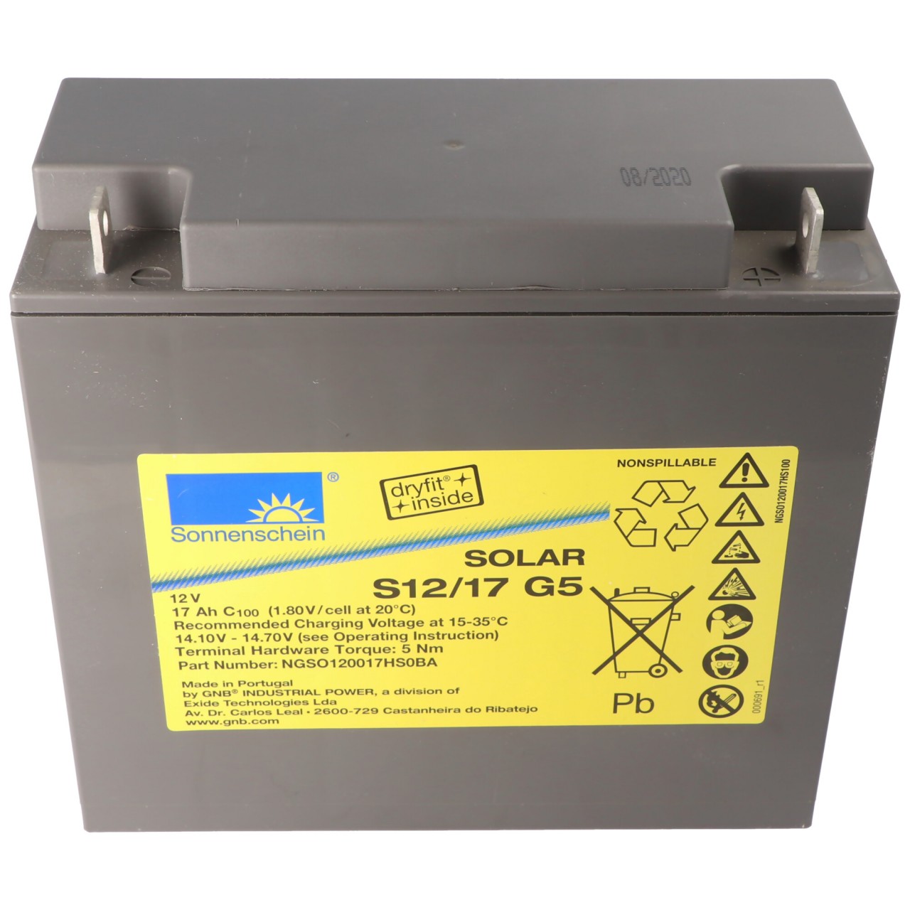 Sonnenschein Solar S12/17 G5 Blei Akku, Anschluss M5