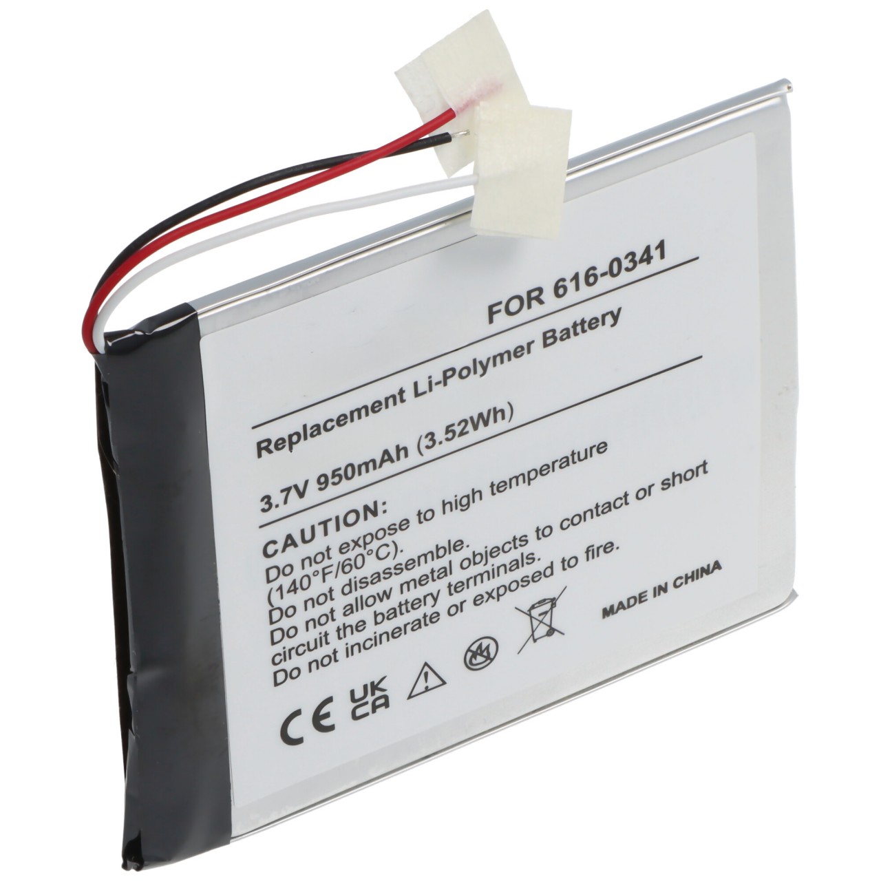 Li-Polymer-Akku - 950mAh (3.7V) - für MP3-Player, Musik Player wie Apple 07-001-01, 616-0333, 616-0341, 616-0343, LN3657361YGMB, P11G68-01-S0
