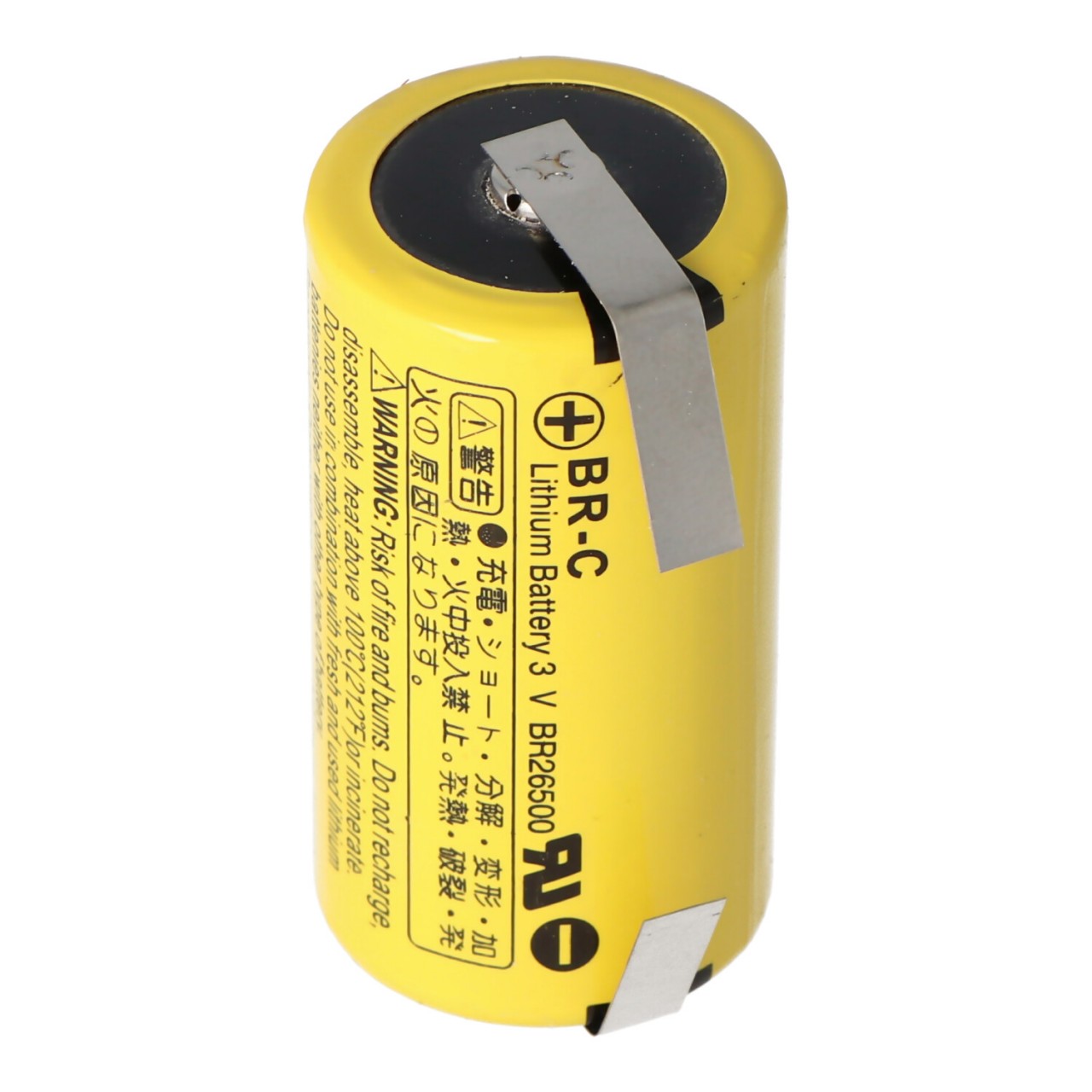 BR-C Panasonic Lithium Batterie Baby mit Lötfahnen in U-Form zum anlöten, BR26500