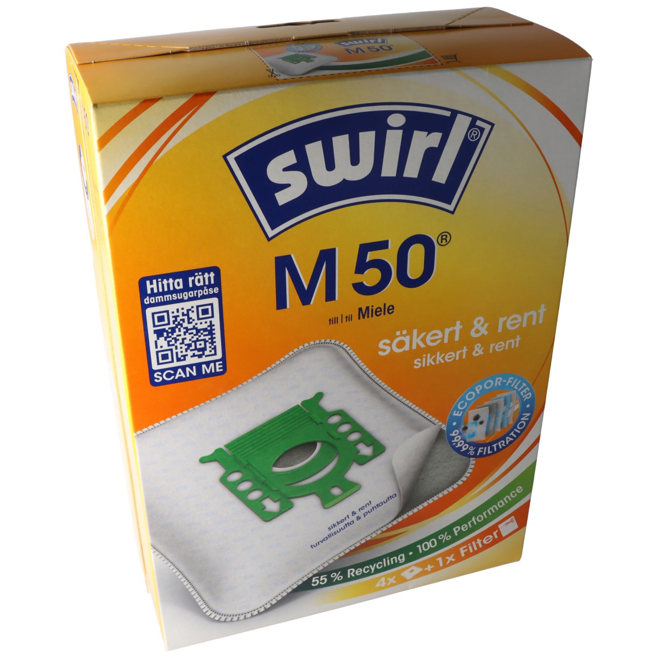 Swirl Staubsaugerbeutel M50, M51, M53 für Miele Staubsauger, EcoPor-Version