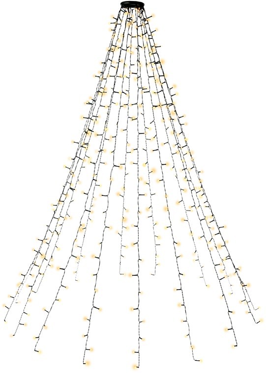 Goobay 400 LED-Baummantel mit Ring - mit Timer- und Memory-Funktion, 8 Leuchtmodi, 24-V-Außentrafo, warmweiß (3000 K), für den Innen- und Außenbereich (IP44)