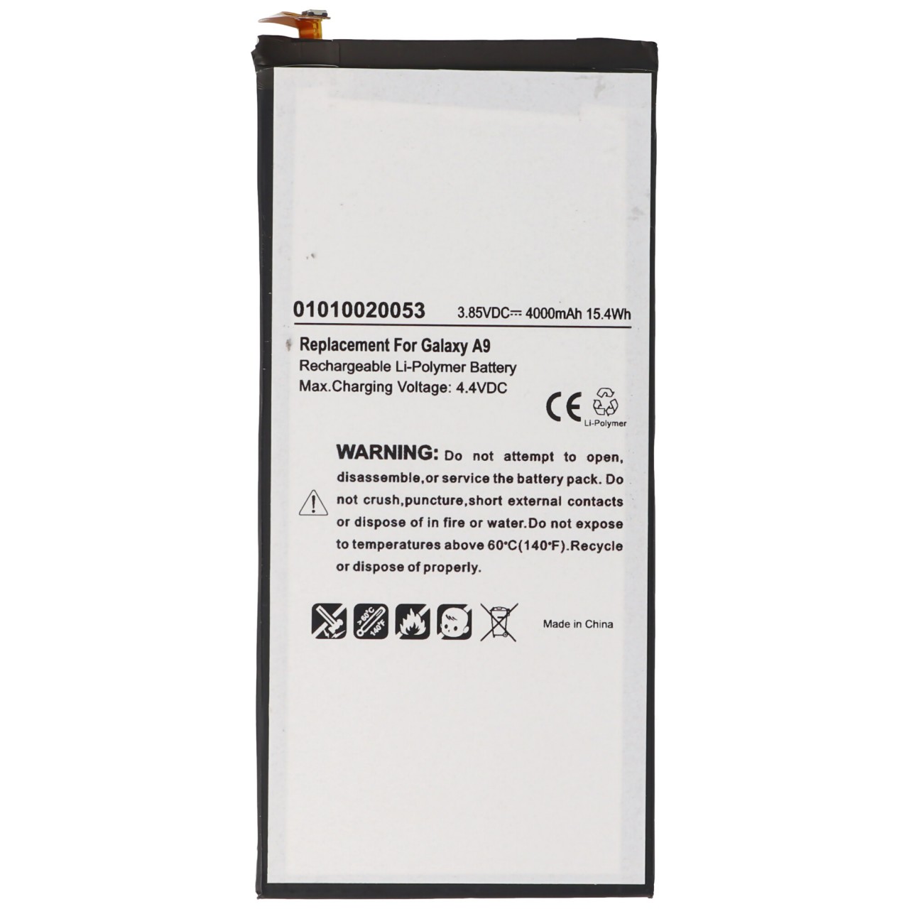 Akku passend für Samsung Galaxy A9 Akku Li-Polymer EB-BA900ABE 3,85V, 4000mAh 15,4Wh built-in ohne Werkzeug