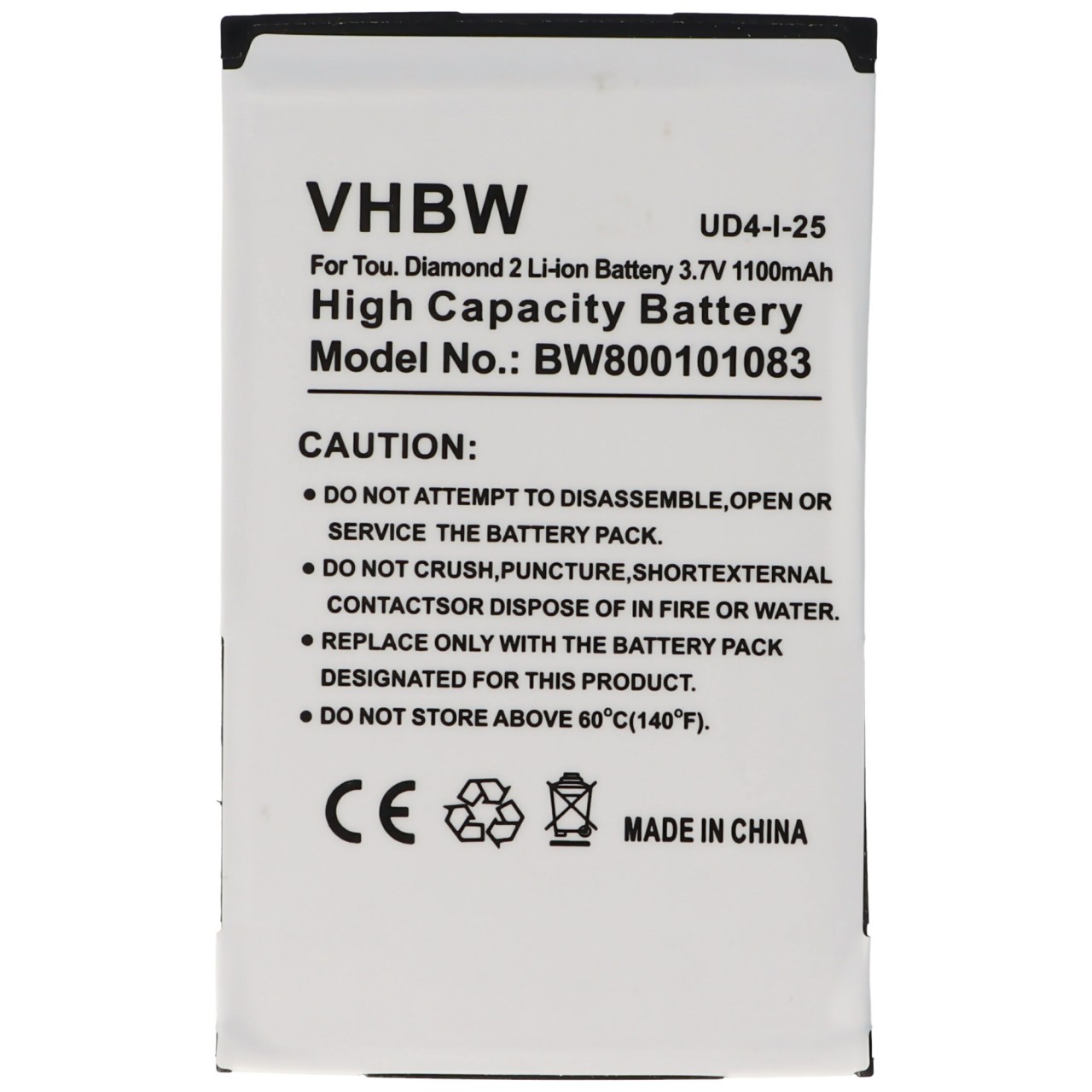AccuCell Akku passend für HTC Touch Diamond 2, TOPA160, 35H00125-02M, BA
