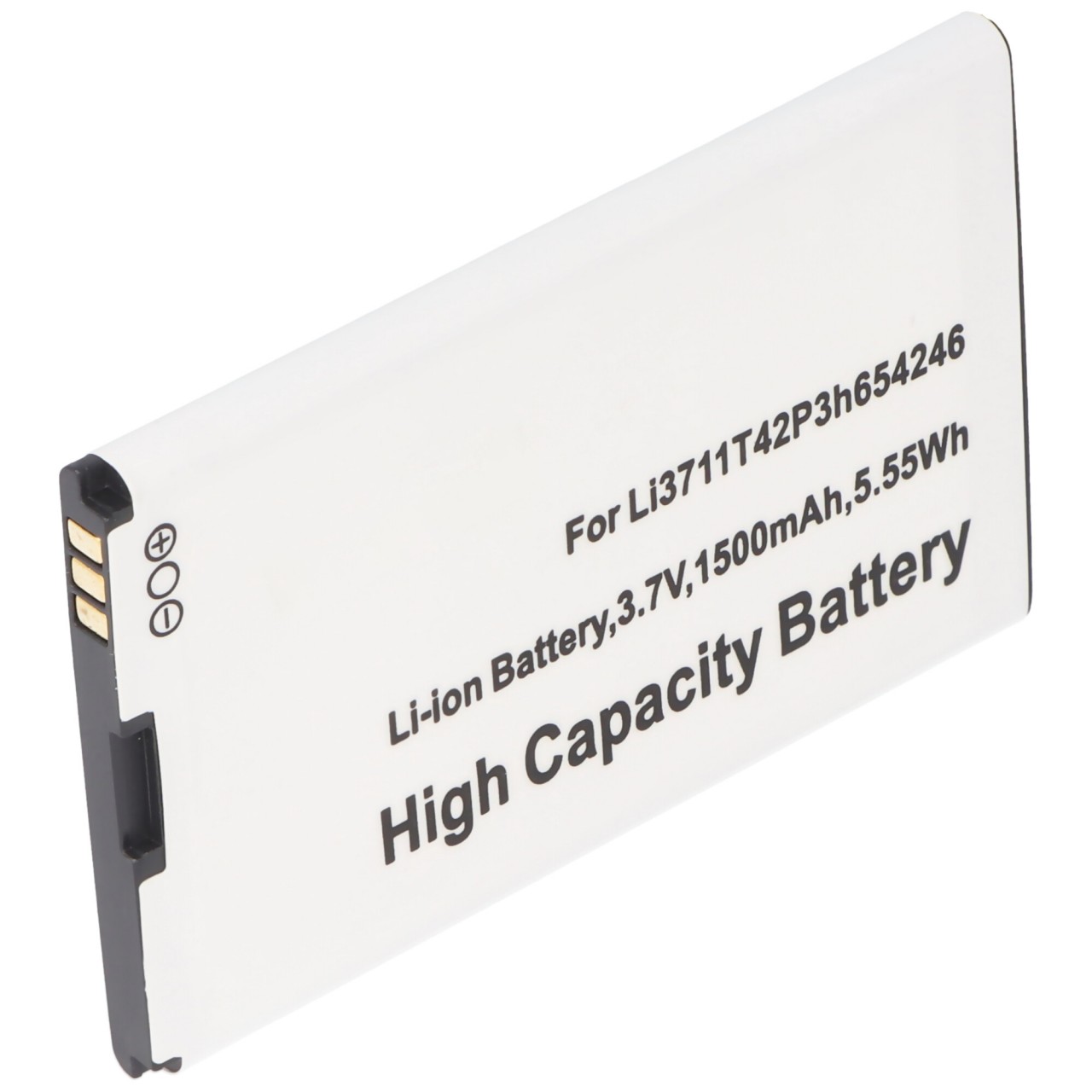 Li-Ion-Akku 1500mAh 3.7V passend für Handy Li3711T42P3h654246, LI3715T42P3H654251, 64.2 x 41,5 x 4,5mm