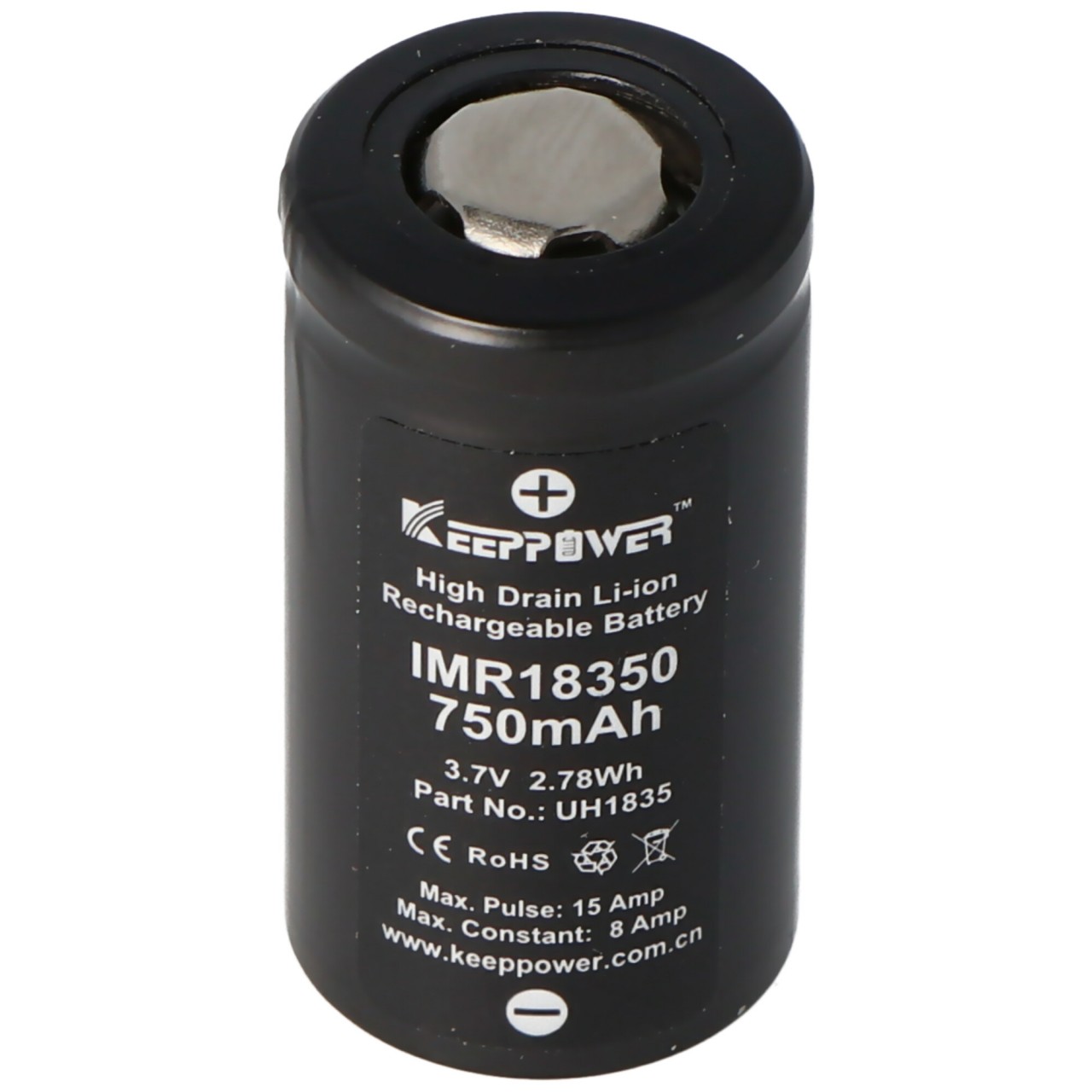 Keeppower IMR18350 - 750mAh, 3,7V (8A) Li-Ion-Akku
