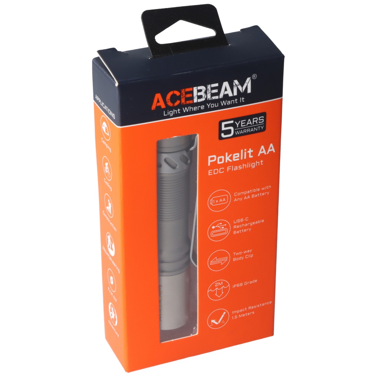 AceBeam Pokelit AA, 10th Anniversary Edition, 500 Lumen, Limited Edition, mit 10th Gravur