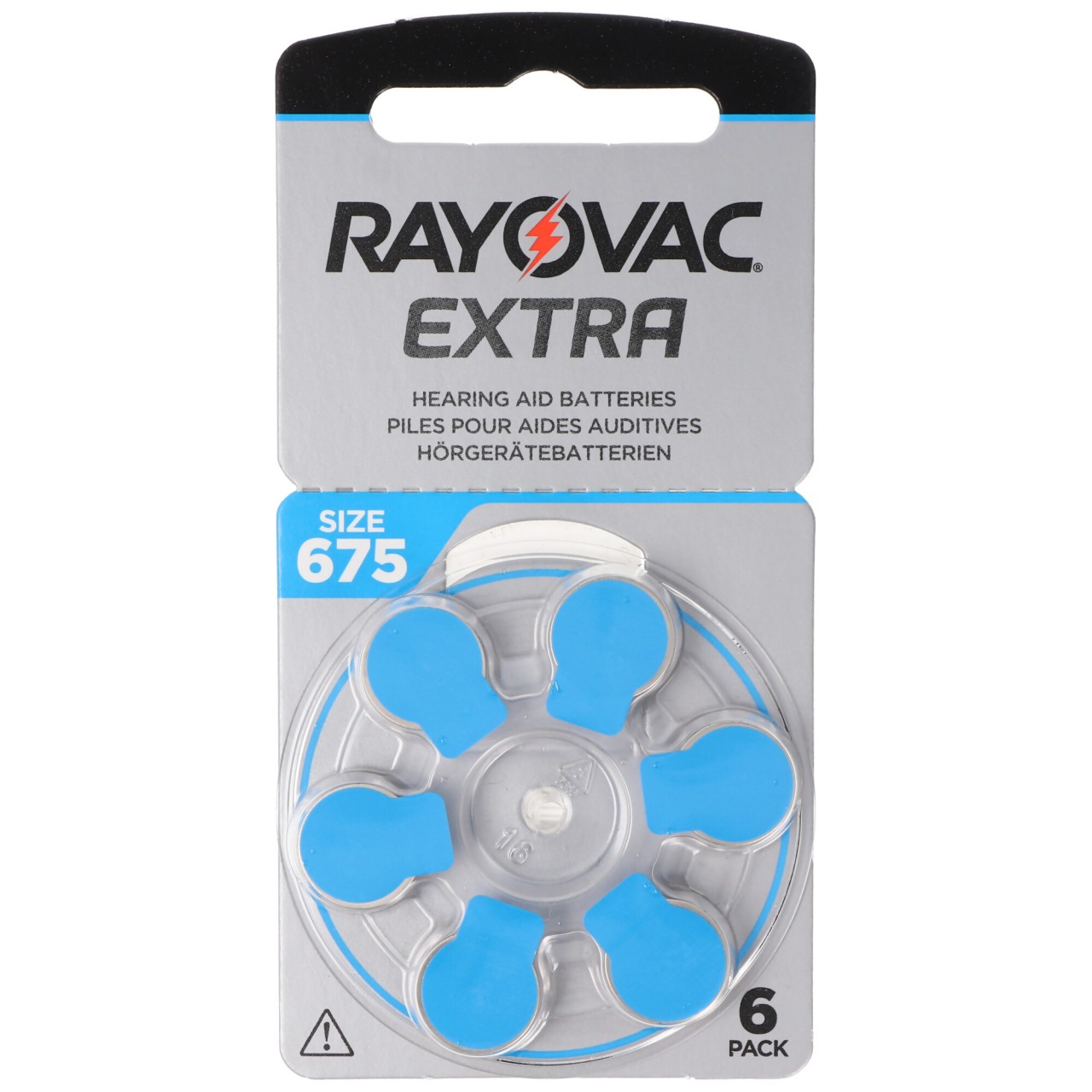 Rayovac Batterie Zinc Air, 675, 1.4V Extra Advanced, Retail Blister (6-Pack) Hörgerätebatterie