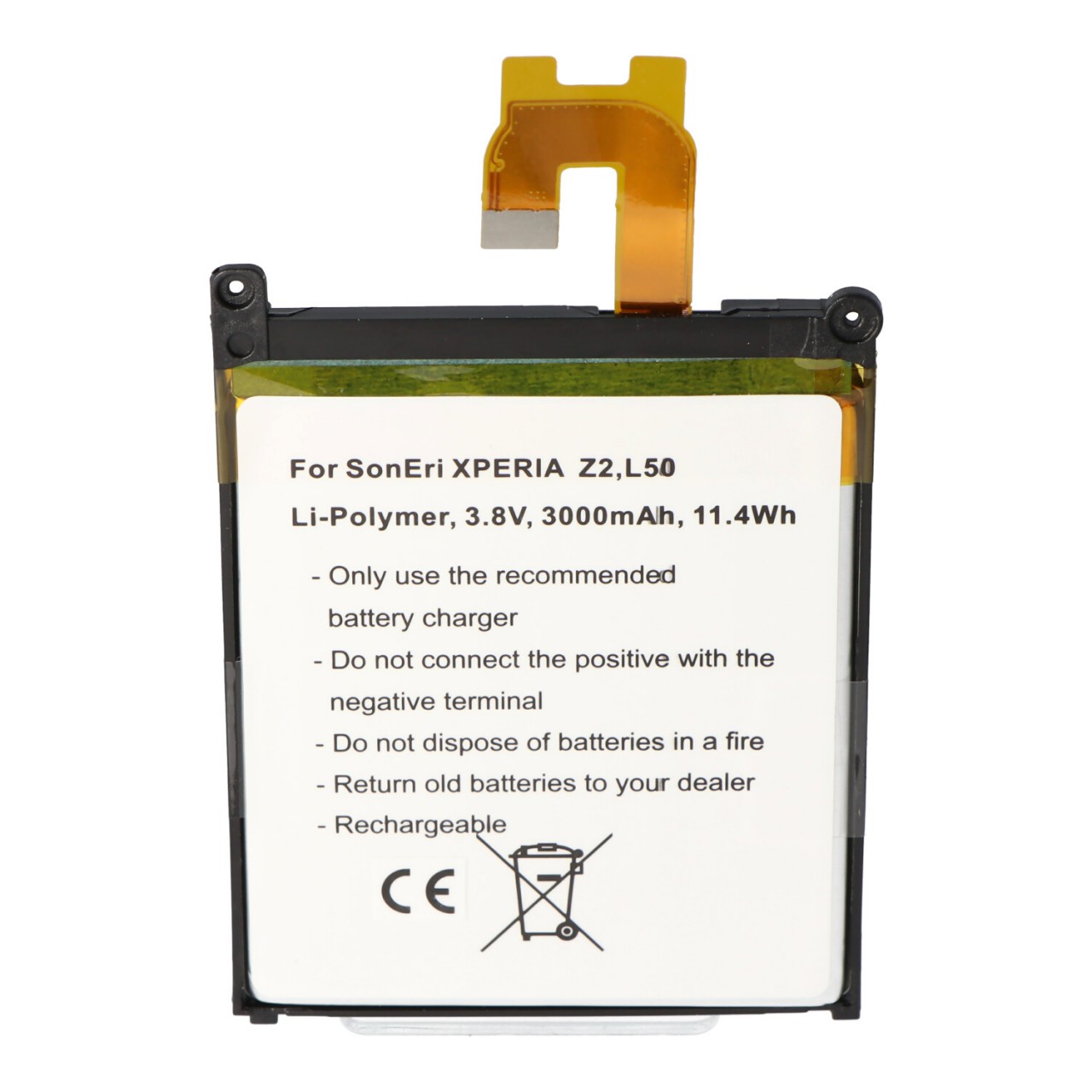 Akku passend für Sony Ericsson Xperia Z2, L50, L50u, L50W, Xperia L50, Xperia L50T, Xperia L50W, 1588-4170, LIS1543ERPC